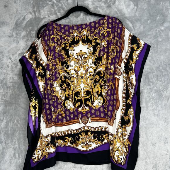 Vintage Cache Womens Y2K Equestrian Scarf Print KimonoTop Size S  Country Office - Picture 9 of 9